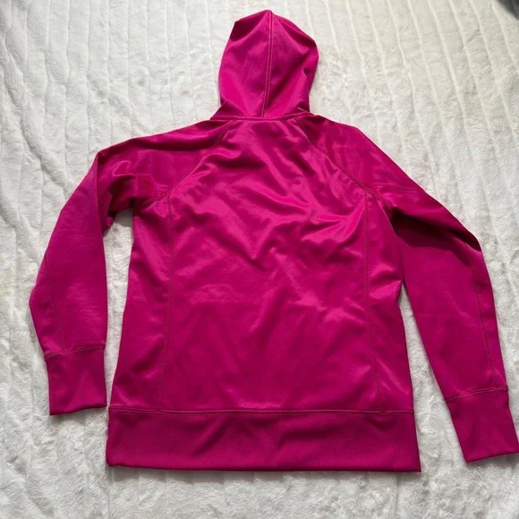 Reebok Women's Pink Neon Trim Hoodie Athletic Sweatshirt Size M - Picture 3 of 6